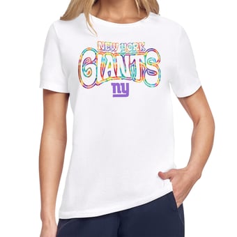 Women's Starter White New York Giants Kaleidoscope Kickoff T-Shirt