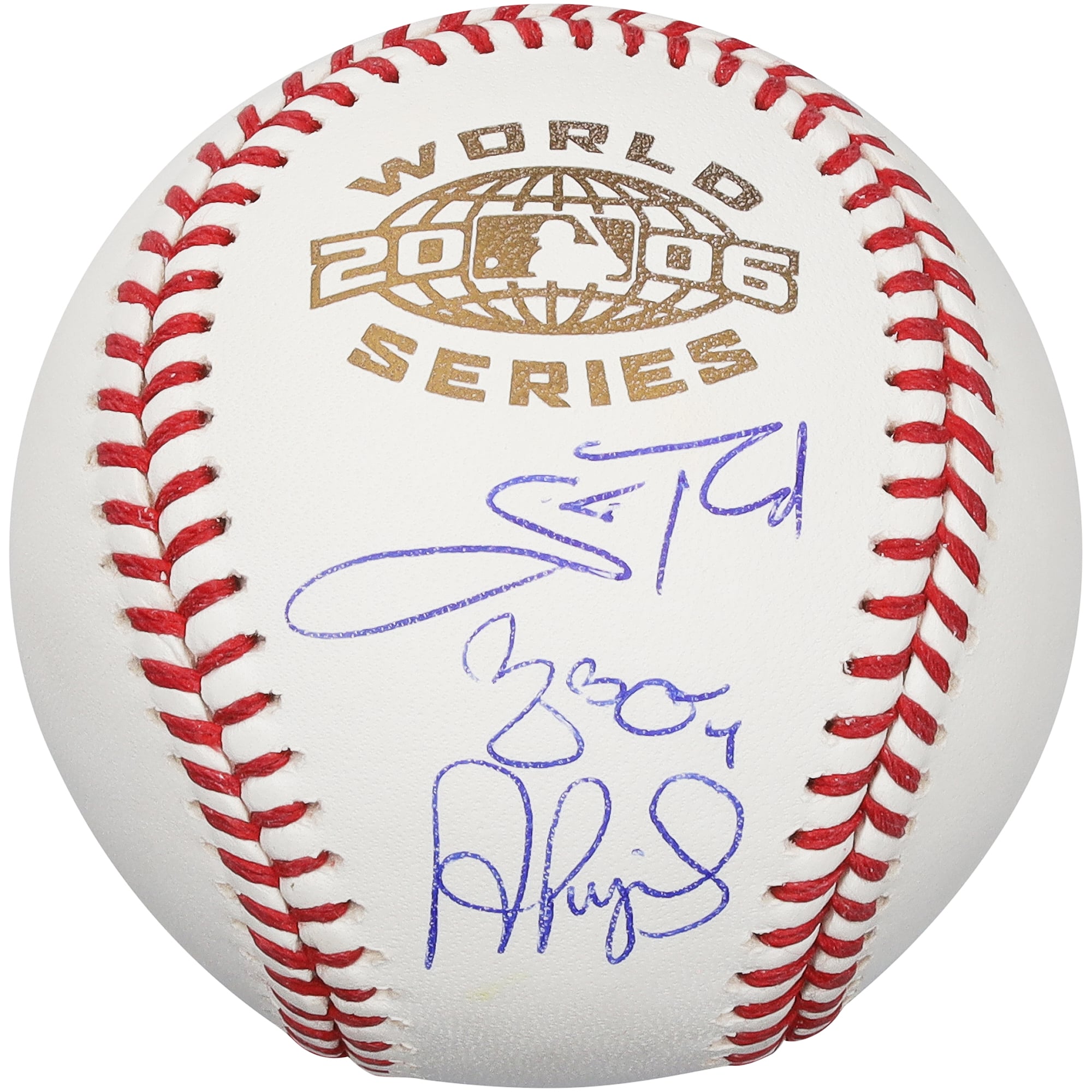 Albert Pujols, Yadier Molina & Scott Rolen St. Louis Cardinals Autographed 2006 World Series Logo Baseball