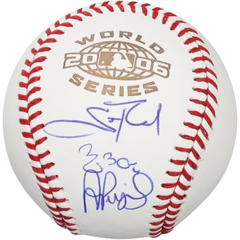 Albert Pujols, Yadier Molina & Scott Rolen St. Louis Cardinals Autographed 2006 World Series Logo Baseball - Limited Edition #5/10