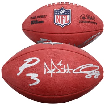 CeeDee Lamb, Dak Prescott & George Pickens Dallas Cowboys Autographed Duke Full Color Football