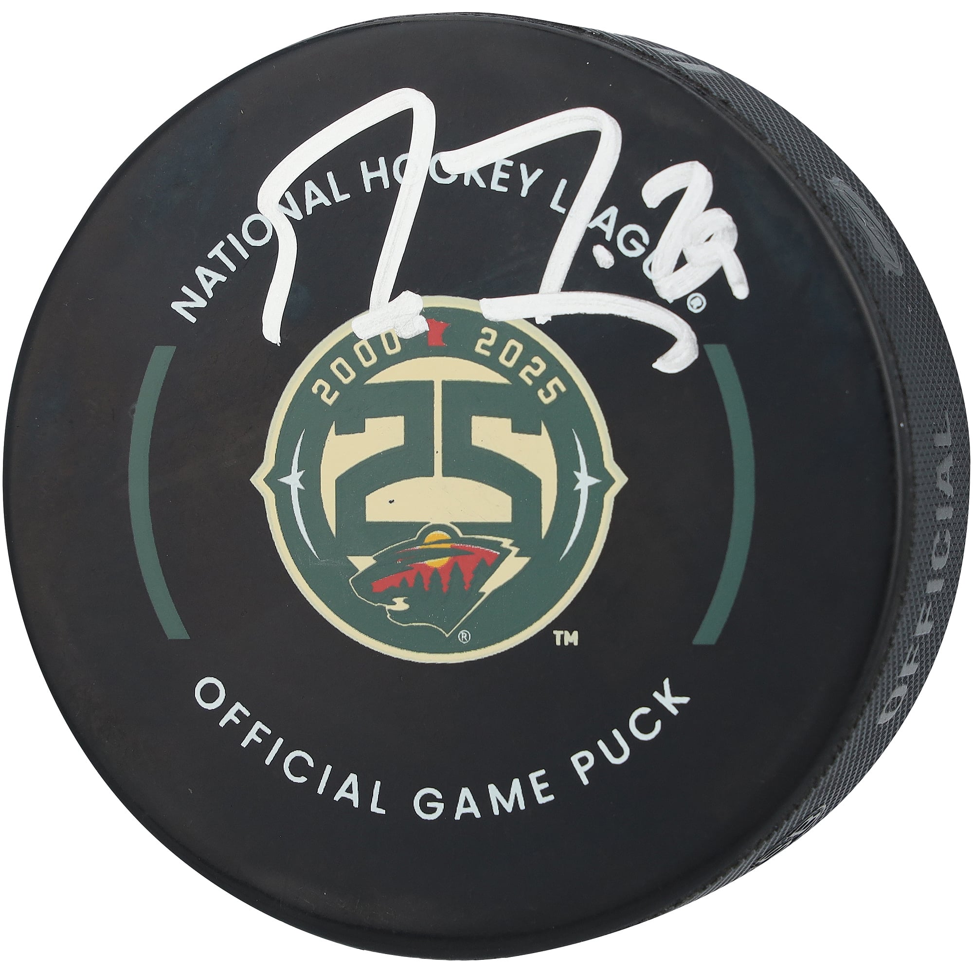 Marc-Andre Fleury Minnesota Wild Autographed 25th Anniversary Official Game Puck