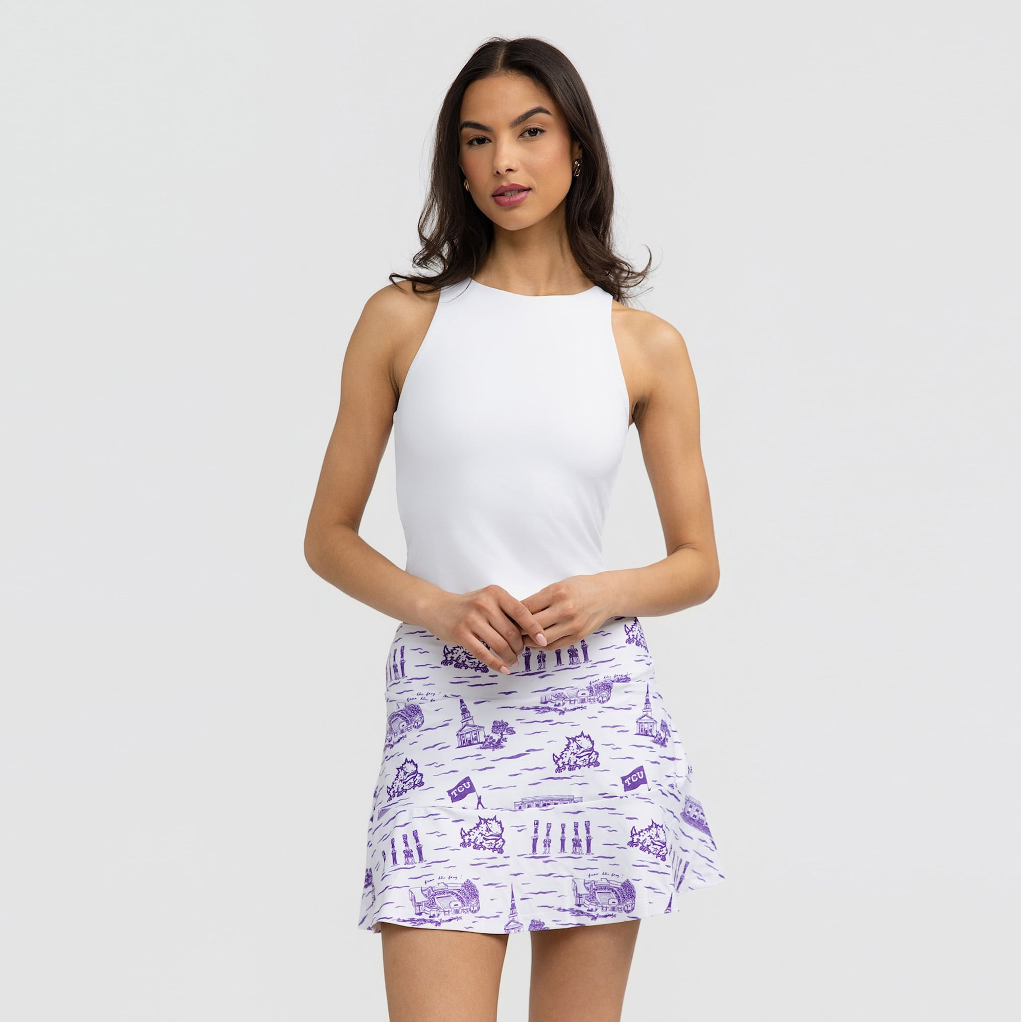 Women's Smith & Quinn White TCU Horned Frogs Toile Molly Skort