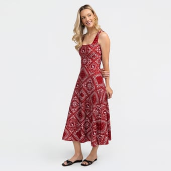 Women's Smith & Quinn Crimson Alabama Crimson Tide Deidra Bandana Print Maxi Dress