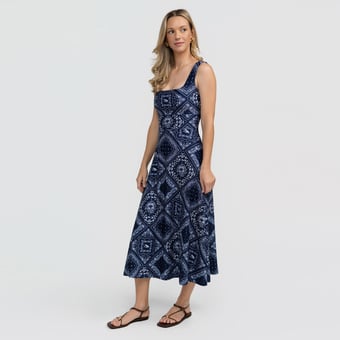 Women's Smith & Quinn Navy Penn State Nittany Lions Deidra Bandana Print Maxi Dress