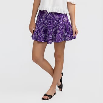 Women's Smith & Quinn Purple LSU Tigers Avery Bandana Print Skort