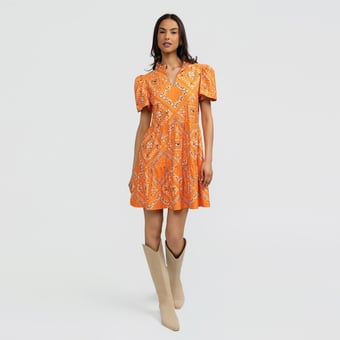 Women's Smith & Quinn Tennessee Orange Tennessee Volunteers Bandana Print Tiered Dress