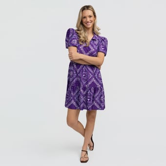 Women's Smith & Quinn Purple LSU Tigers Bandana Print Tiered Dress