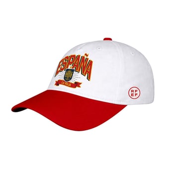 Men's 1863FC White Spain National Team Drop Shadow Wordmark High Point Adjustable Hat