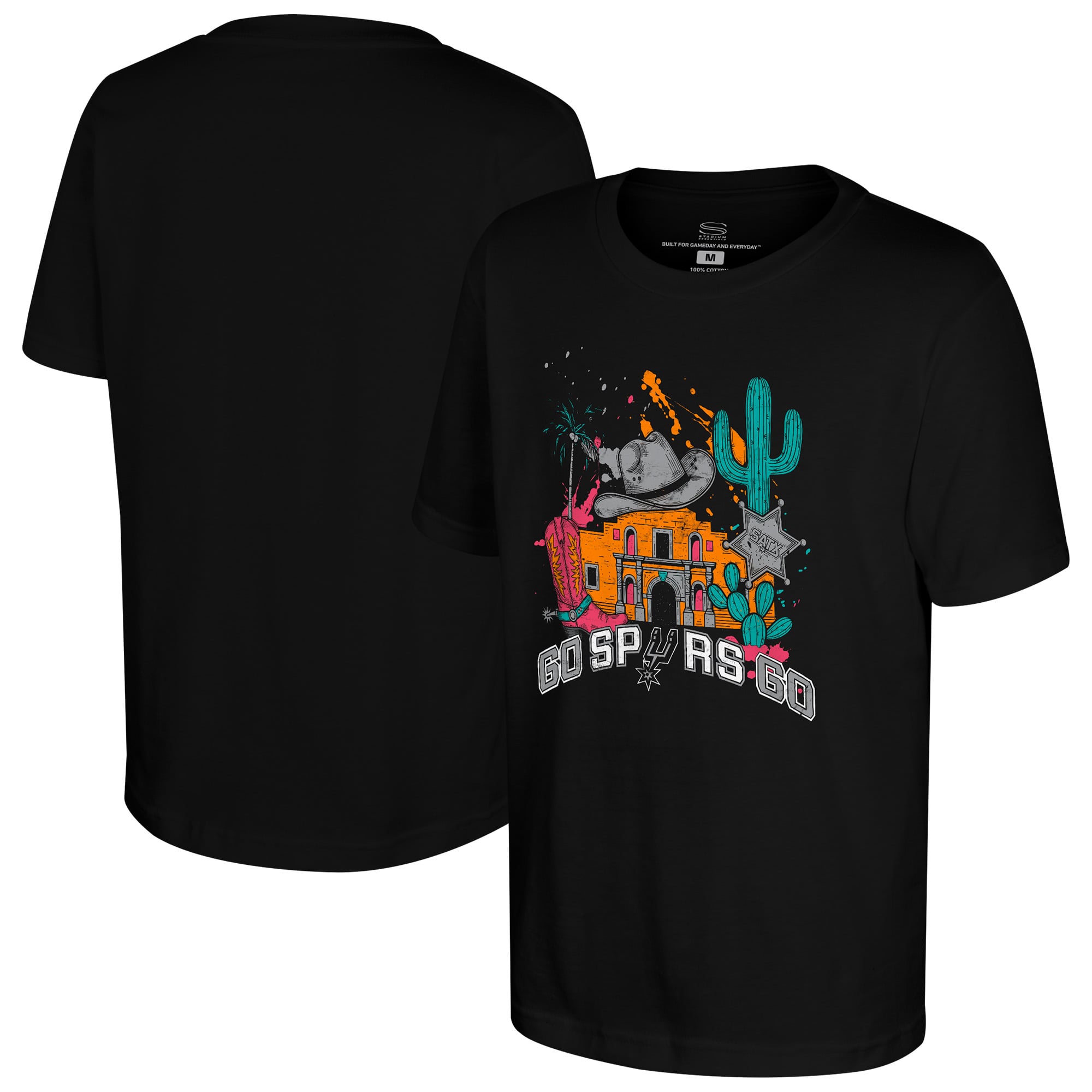 Youth Stadium Essentials Black San Antonio Spurs Remember The Spurs T-Shirt