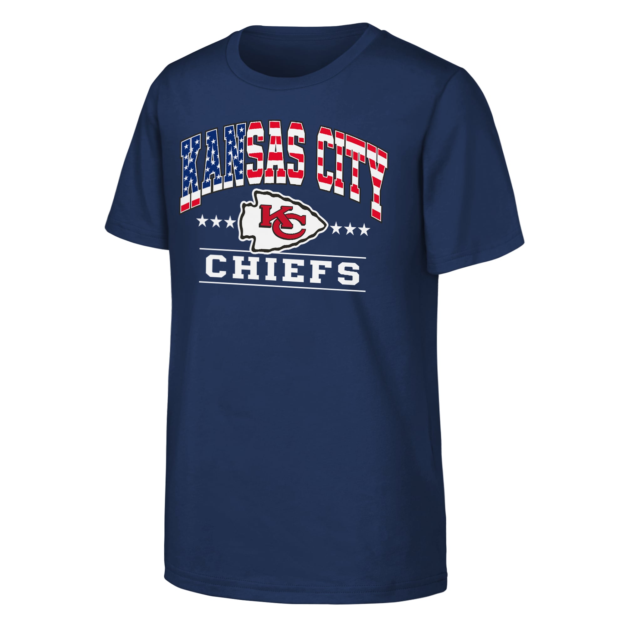 Youth Navy Kansas City Chiefs Americana Arch T-Shirt