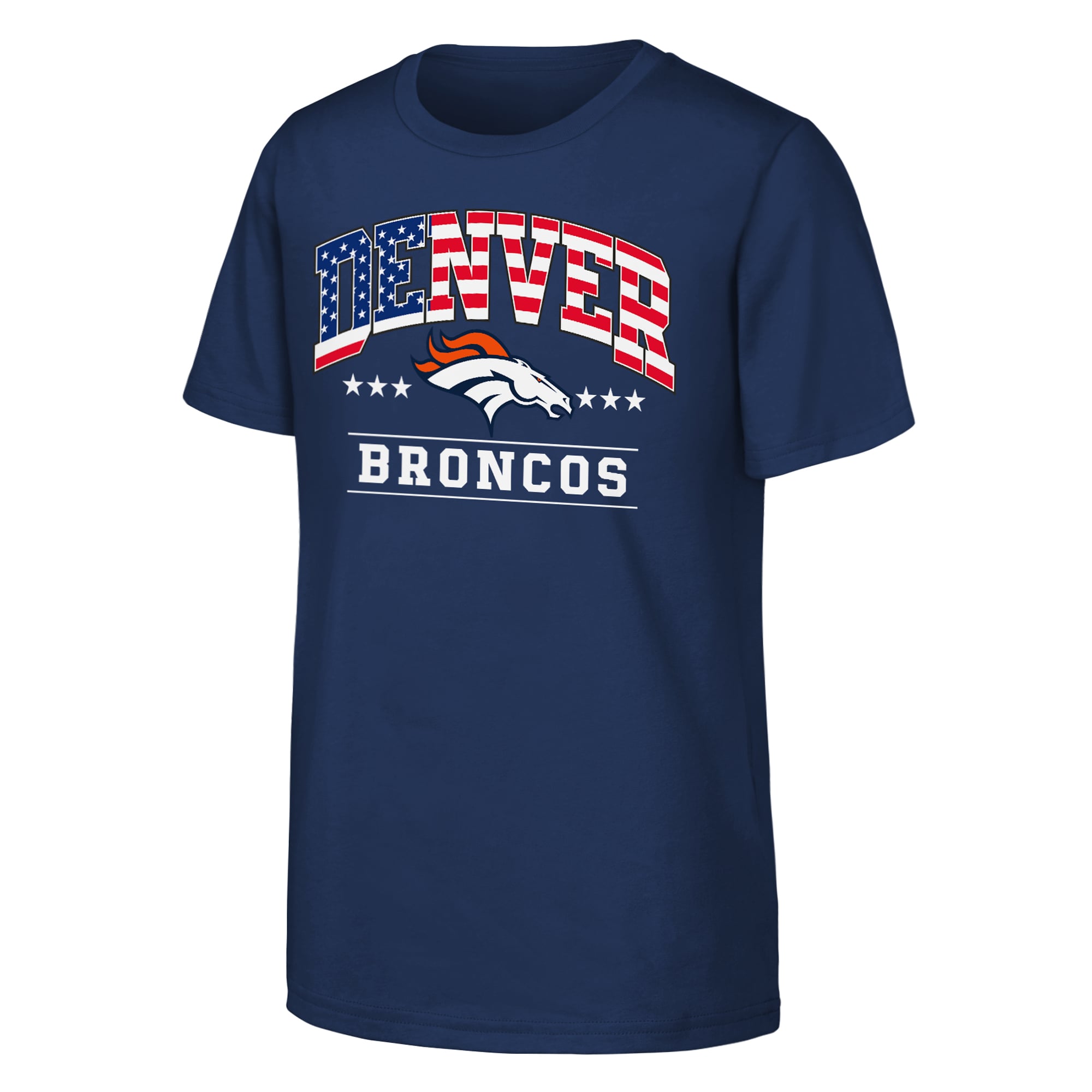 Youth Navy Denver Broncos Americana Arch T-Shirt