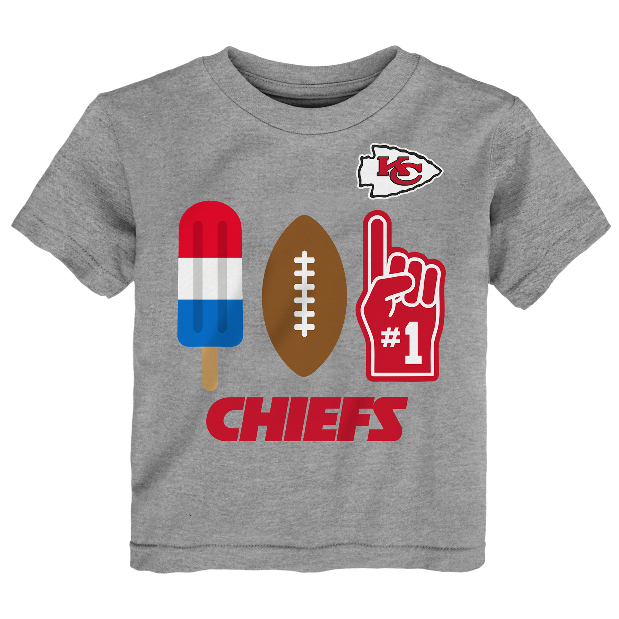 Toddler  Heather Gray Kansas City Chiefs Americana Pop T-Shirt