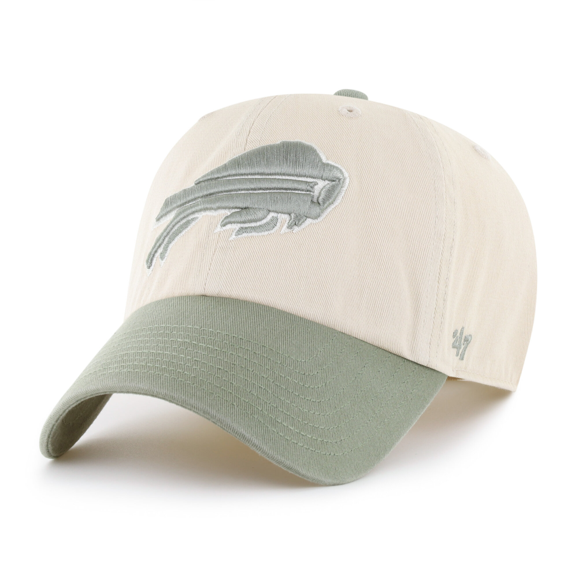Men's '47 Natural/Green Buffalo Bills Clean Up Adjustable Hat