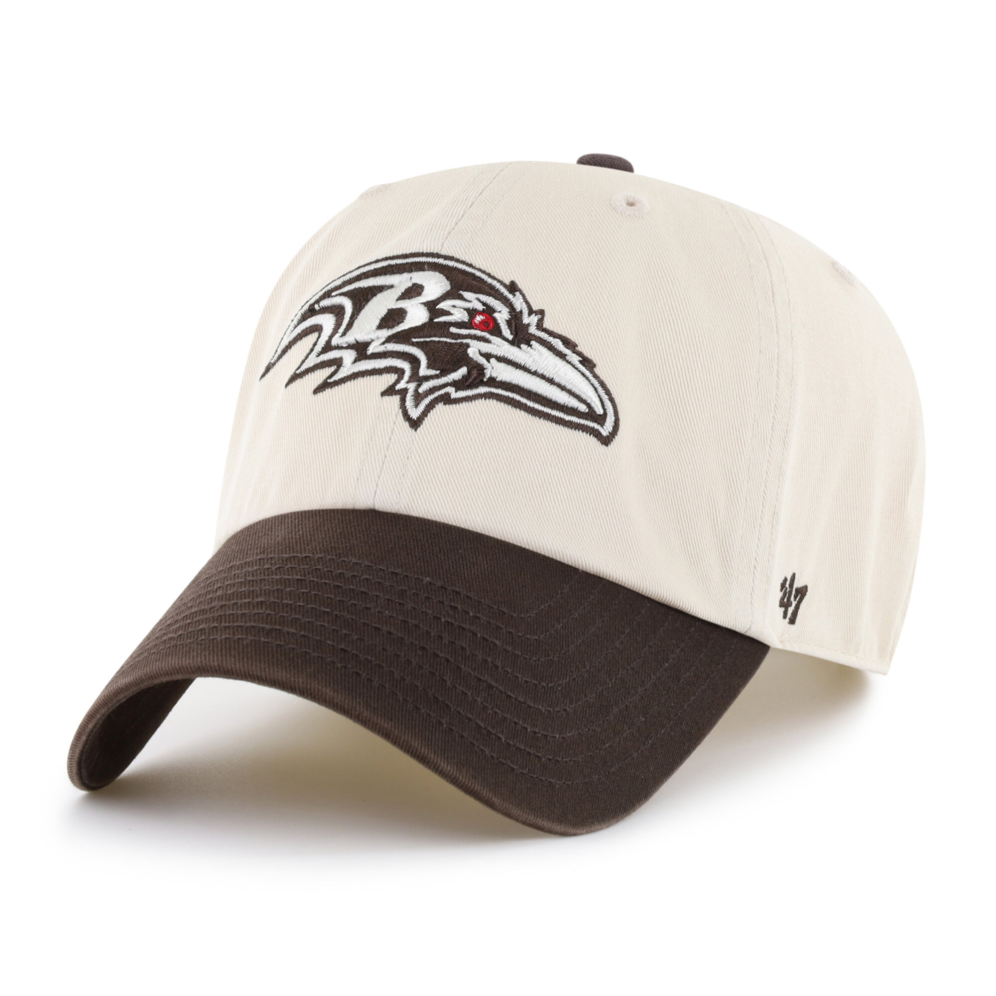 Men's '47 Natural/Brown Baltimore Ravens Clean Up Adjustable Hat
