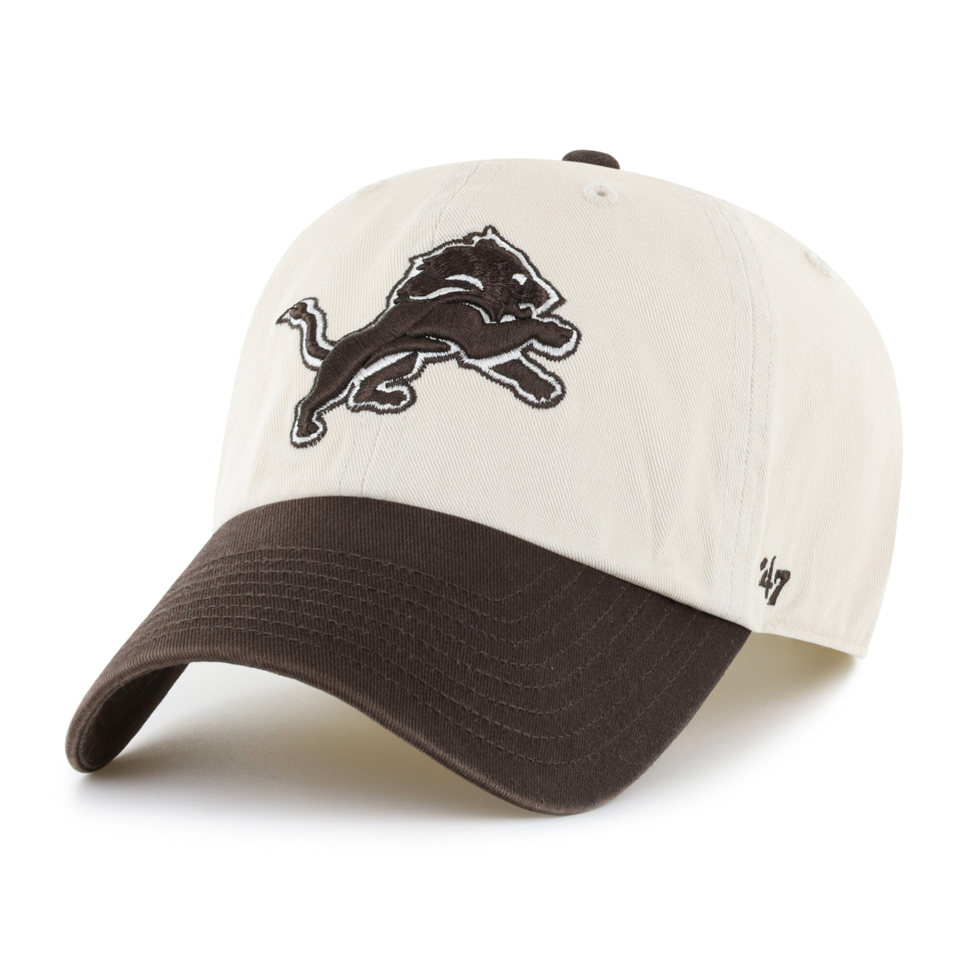 Men's '47 Natural/Brown Detroit Lions Clean Up Adjustable Hat