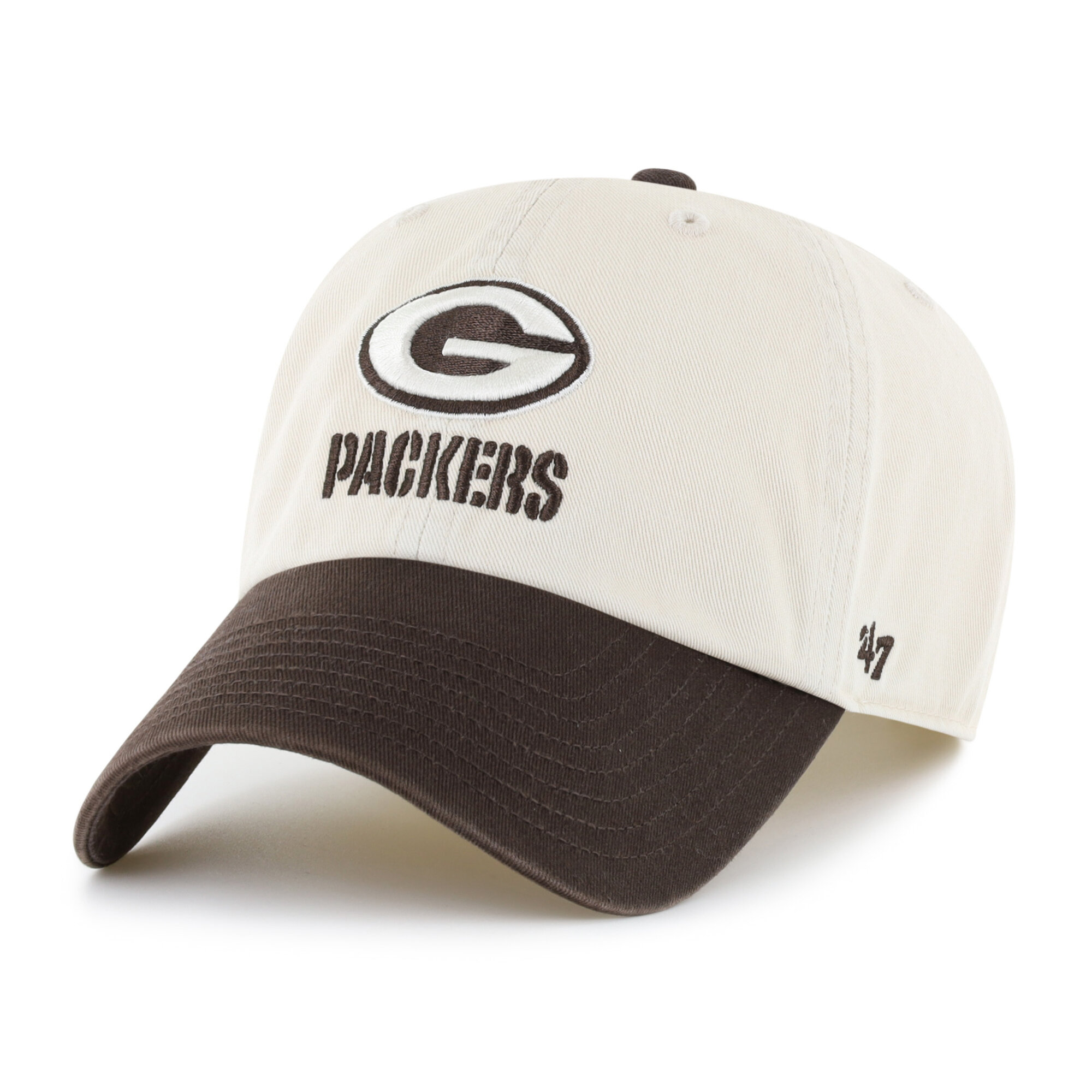 Men's '47 Natural/Brown Green Bay Packers Clean Up Adjustable Hat