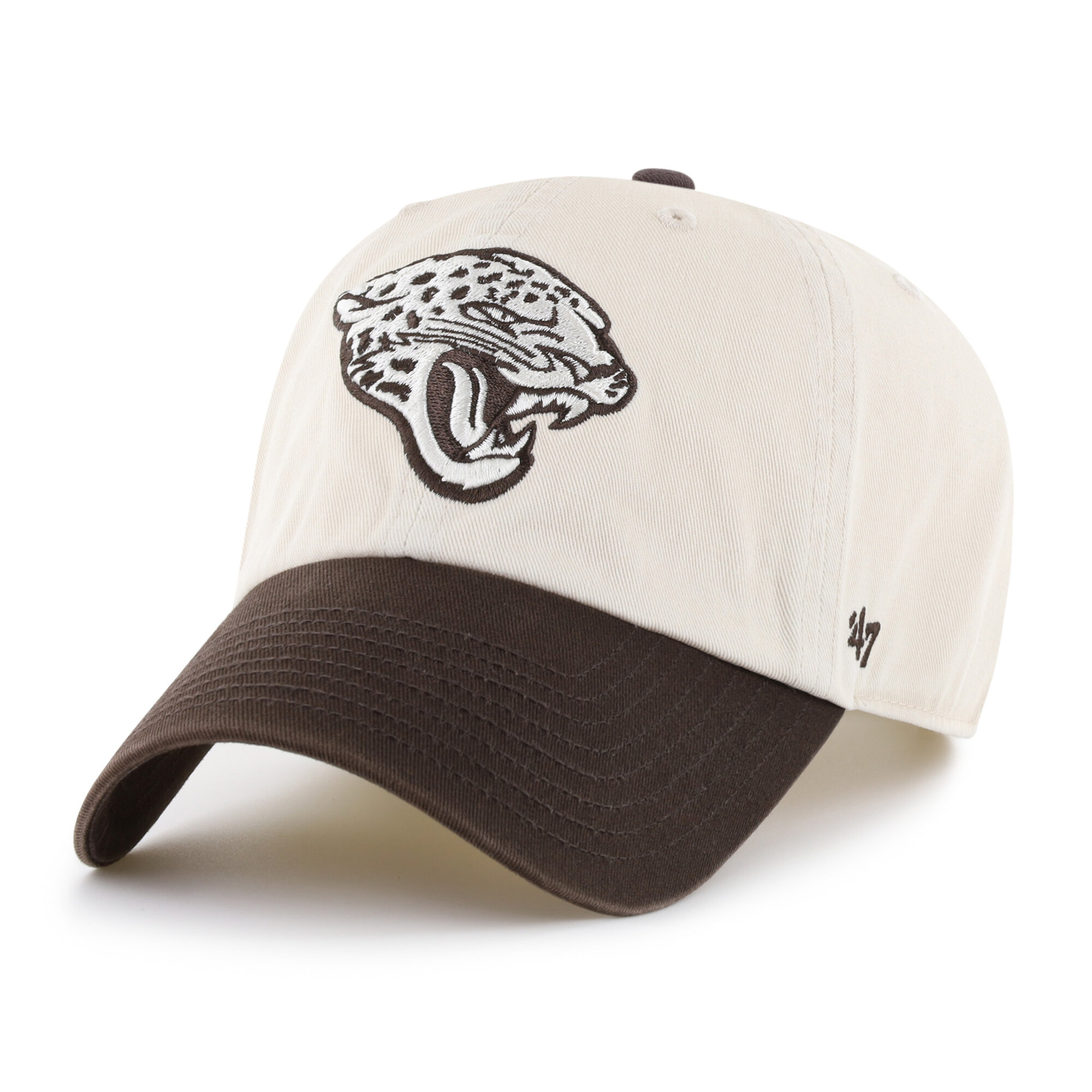 Men's '47 Natural/Brown Jacksonville Jaguars Clean Up Adjustable Hat