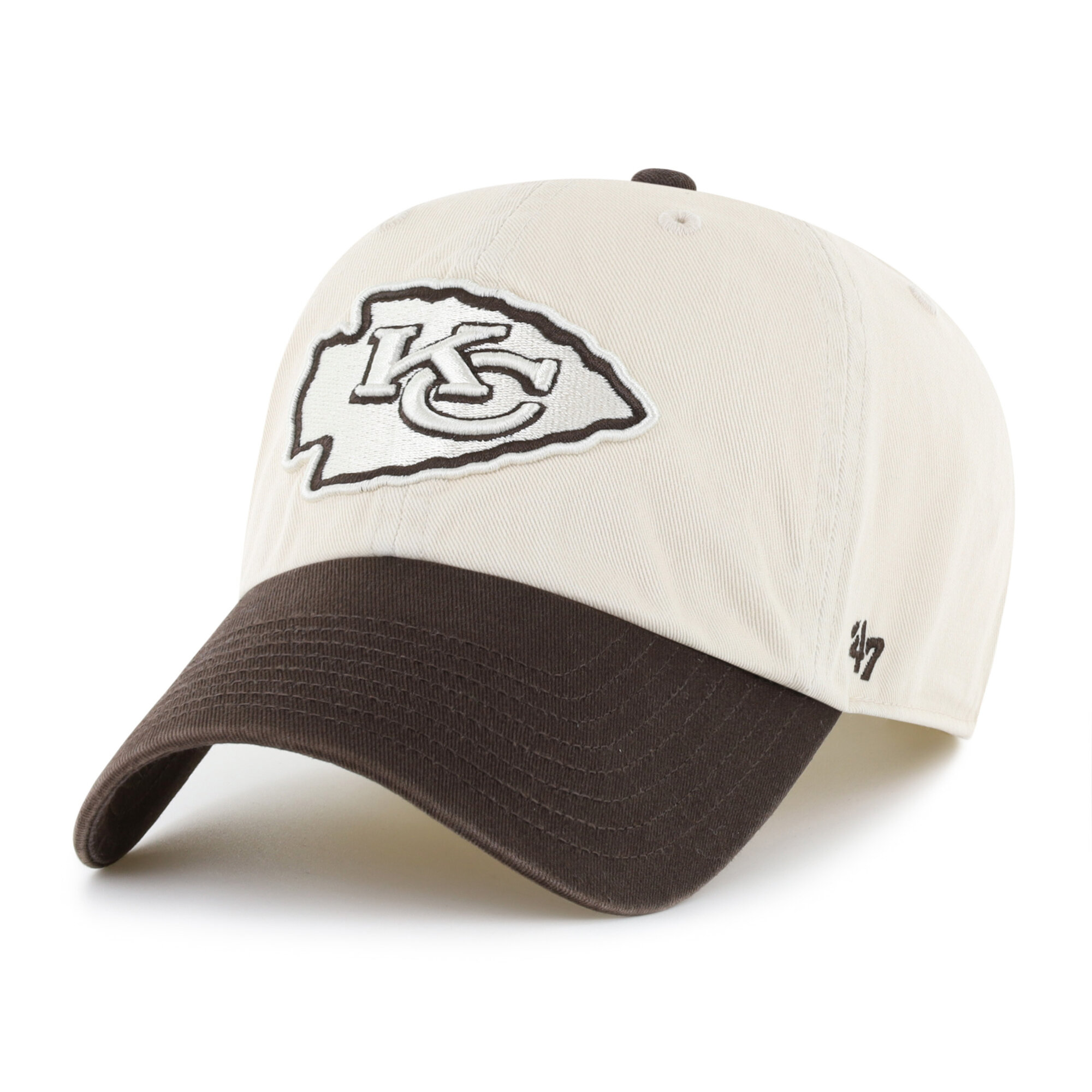 Men's '47 Natural/Brown Kansas City Chiefs Clean Up Adjustable Hat