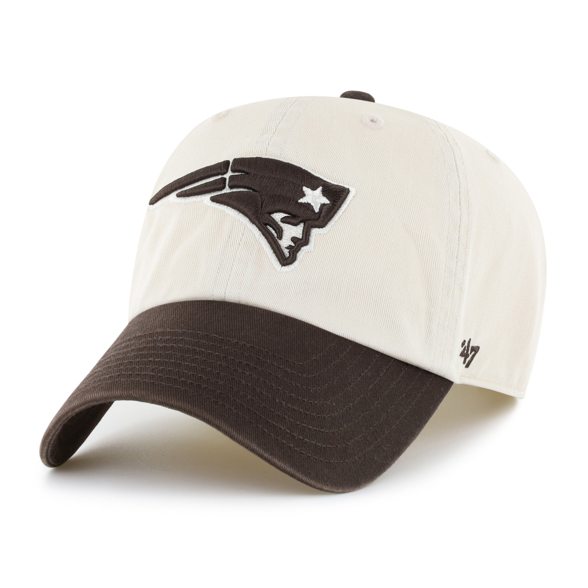 Men's '47 Natural/Brown New England Patriots Clean Up Adjustable Hat