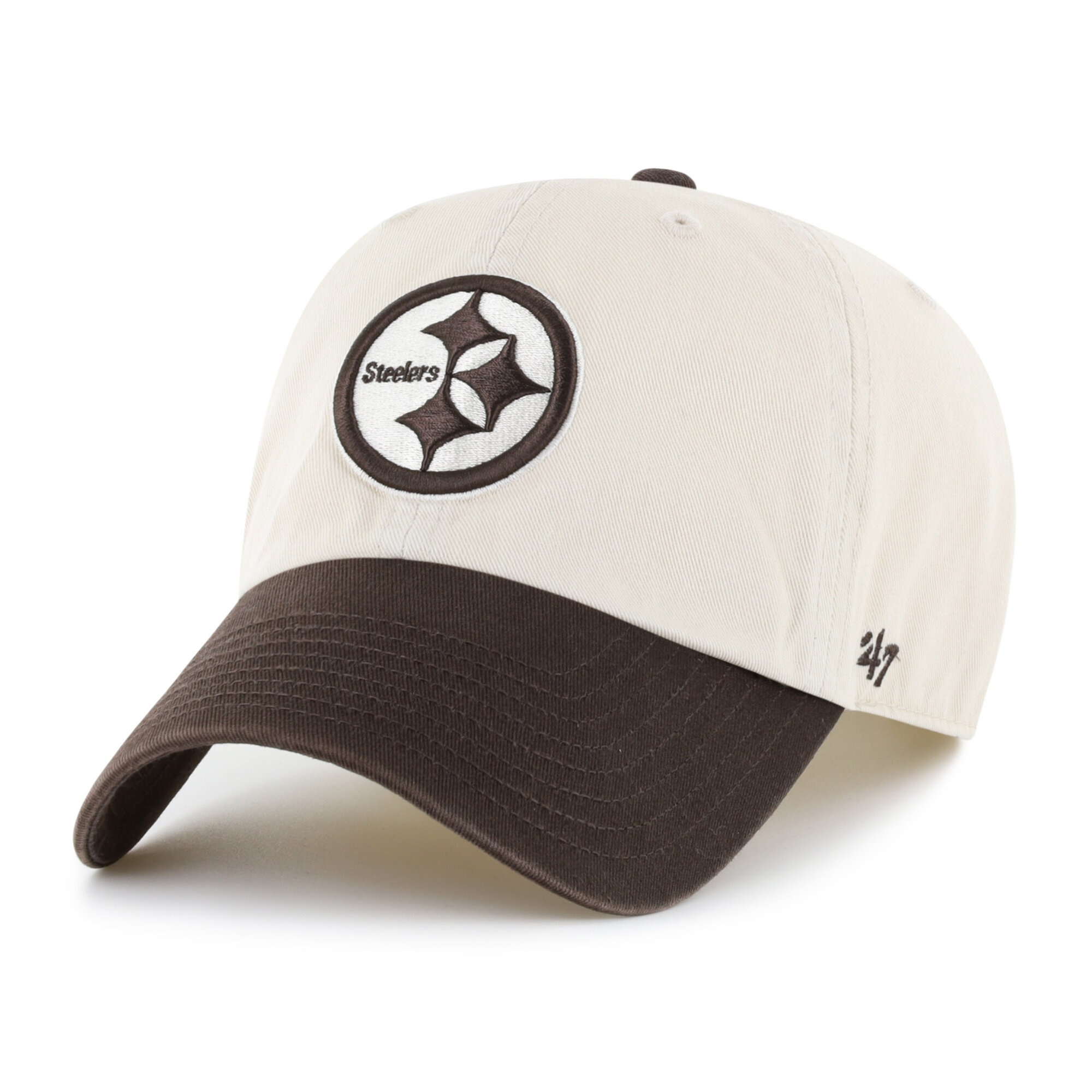 Men's '47 Natural/Brown Pittsburgh Steelers Clean Up Adjustable Hat