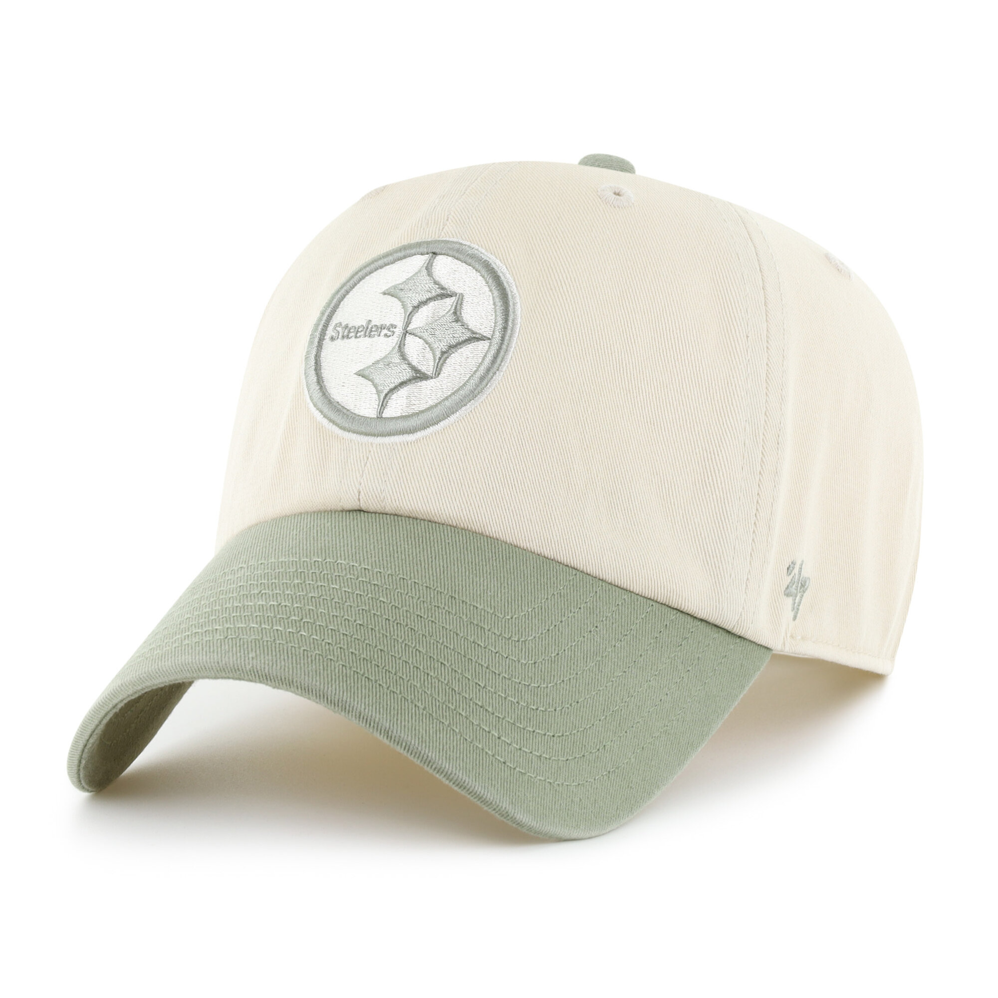Men's '47 Natural/Green Pittsburgh Steelers Clean Up Adjustable Hat