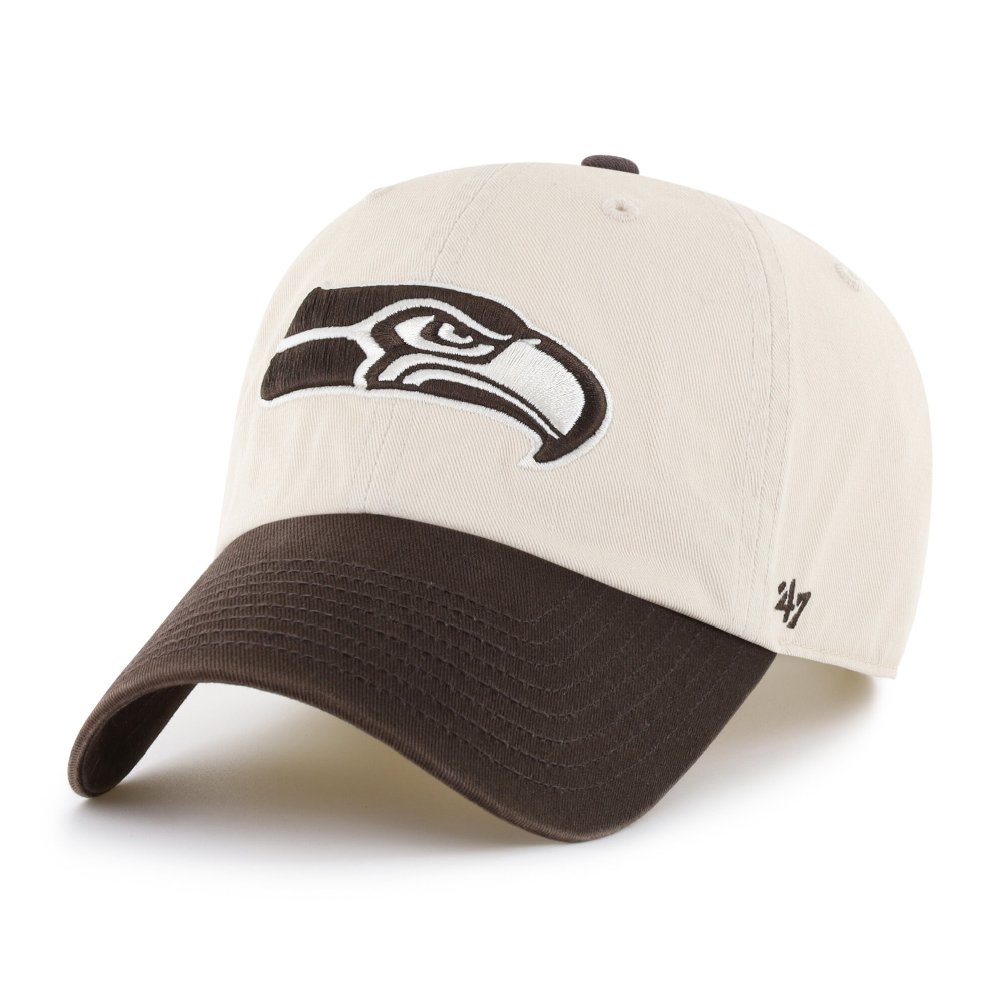 Men's '47 Natural/Brown Seattle Seahawks Clean Up Adjustable Hat
