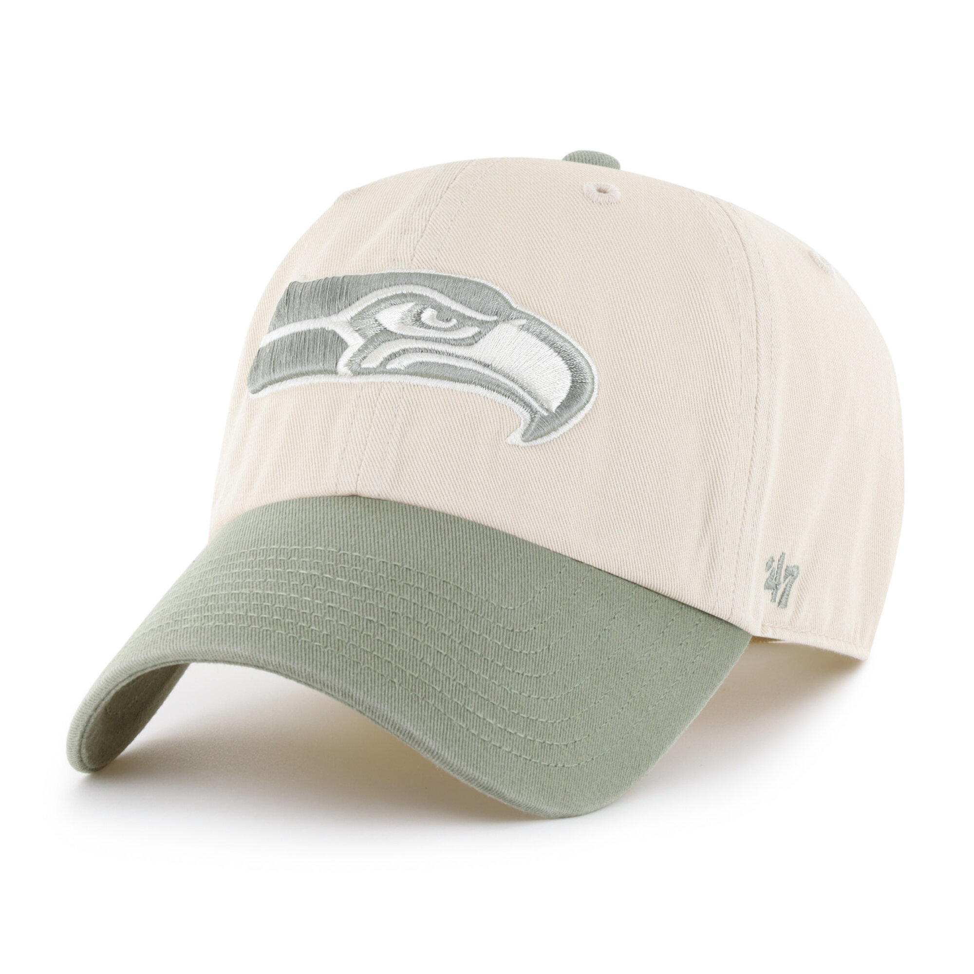 Men's '47 Natural/Green Seattle Seahawks Clean Up Adjustable Hat