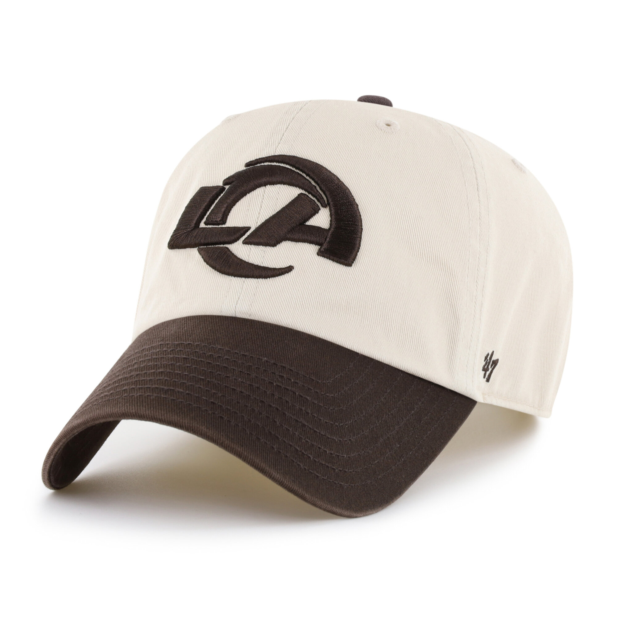Men's '47 Natural/Brown Los Angeles Rams Clean Up Adjustable Hat