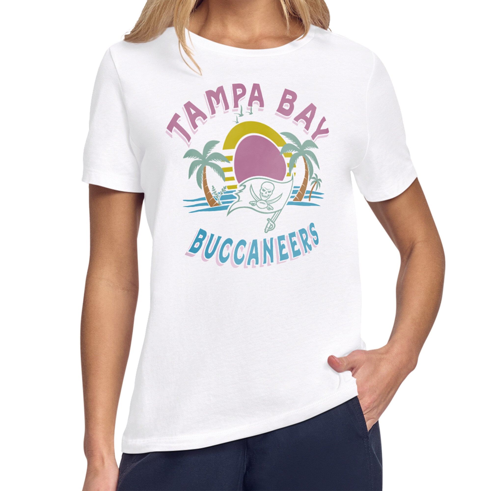 Women's Starter White Tampa Bay Buccaneers Tonal Beach T-Shirt