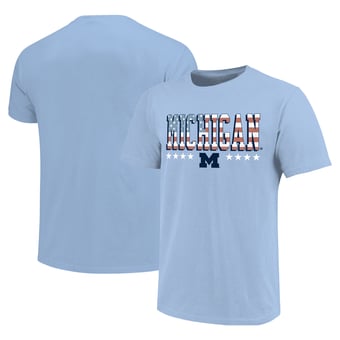 Youth  Light Blue Michigan Wolverines Americana Flag T-Shirt