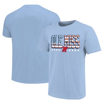 Youth  Light Blue Ole Miss Rebels Americana Flag T-Shirt