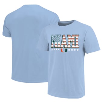 Youth  Light Blue Miami Hurricanes Americana Flag T-Shirt