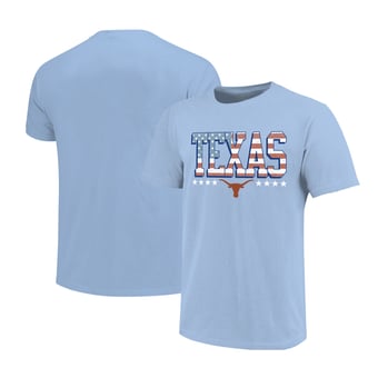 Youth  Light Blue Texas Longhorns Americana Flag T-Shirt