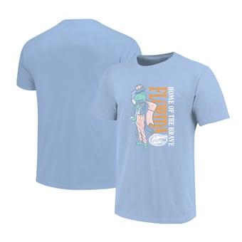 Girls Youth  Light Blue Florida Gators Americana Mascot Flag T-Shirt