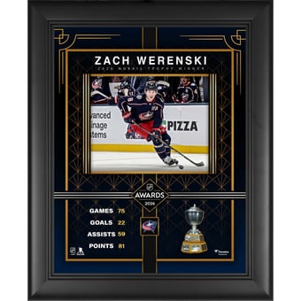 Zach Werenski Columbus Blue Jackets Framed 13" x 16" 2026 Norris Trophy Winner Collage
