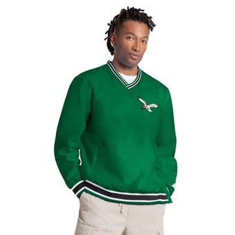 Men's Starter Saquon Barkley Kelly Green Philadelphia Eagles Player Layer V-Neck Pullover