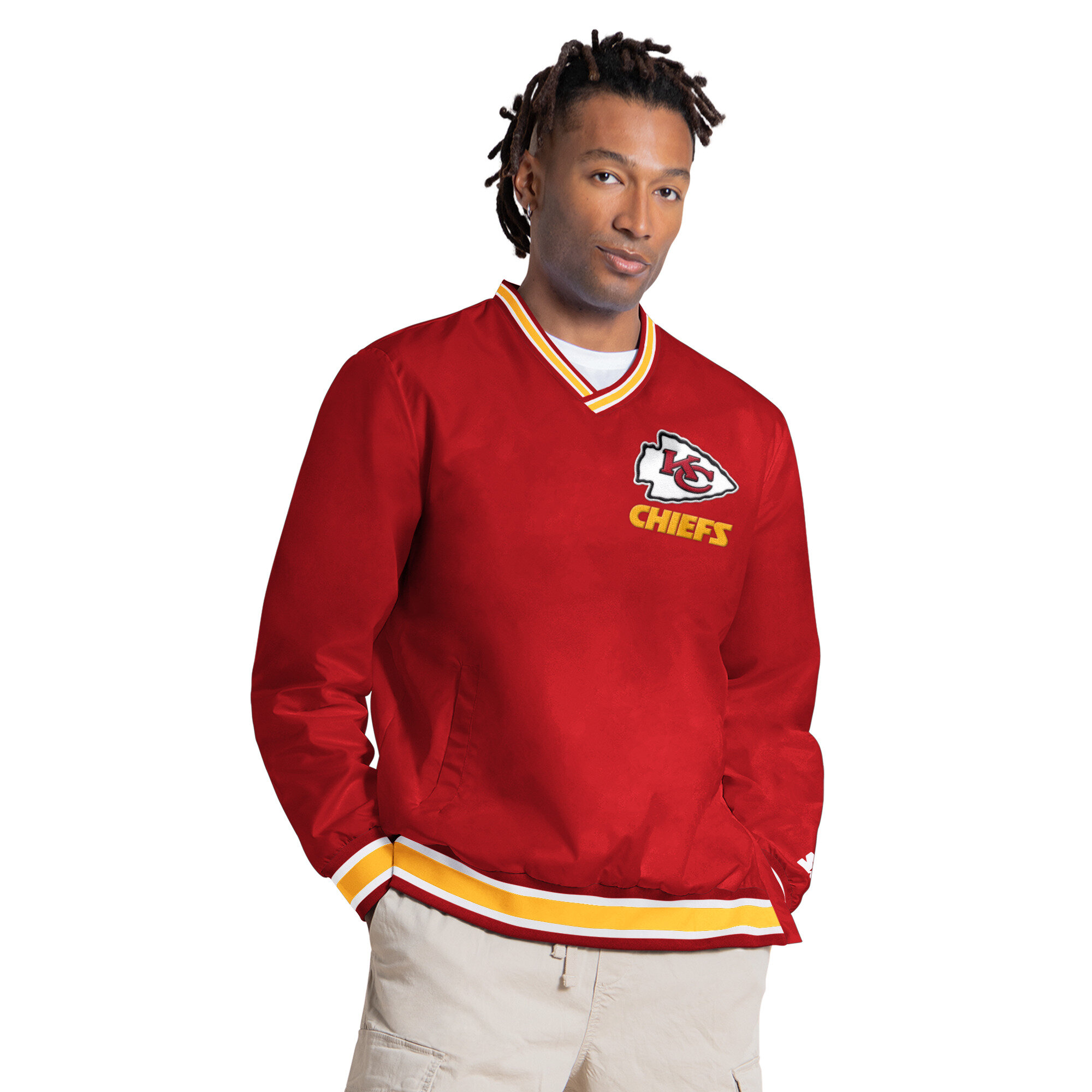 Men's Starter Patrick Mahomes Red Kansas City Chiefs Player Layer V-Neck Pullover