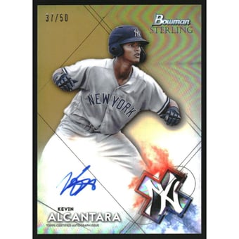 2021 Bowman Sterling Prospect Autographs Gold Refractors #BSPAKA Kevin Alcantara
