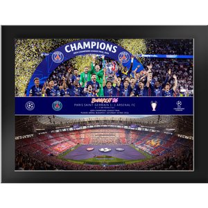 Affiche et cadre sous verre PSG Champions d'Europe - 8x6, vue 1