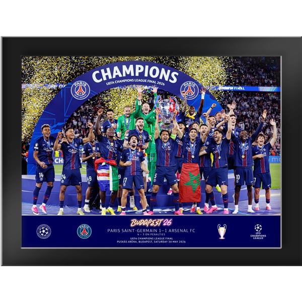 Affiche et cadre PSG Trophée Champions d'Europe - 8x6
