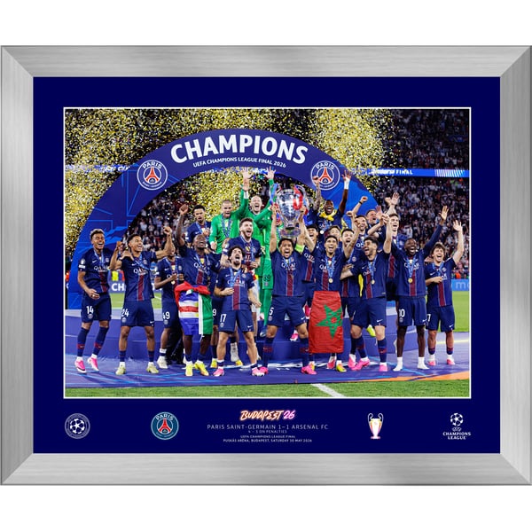 Affiche et cadre PSG Champions d'Europe - 20x16