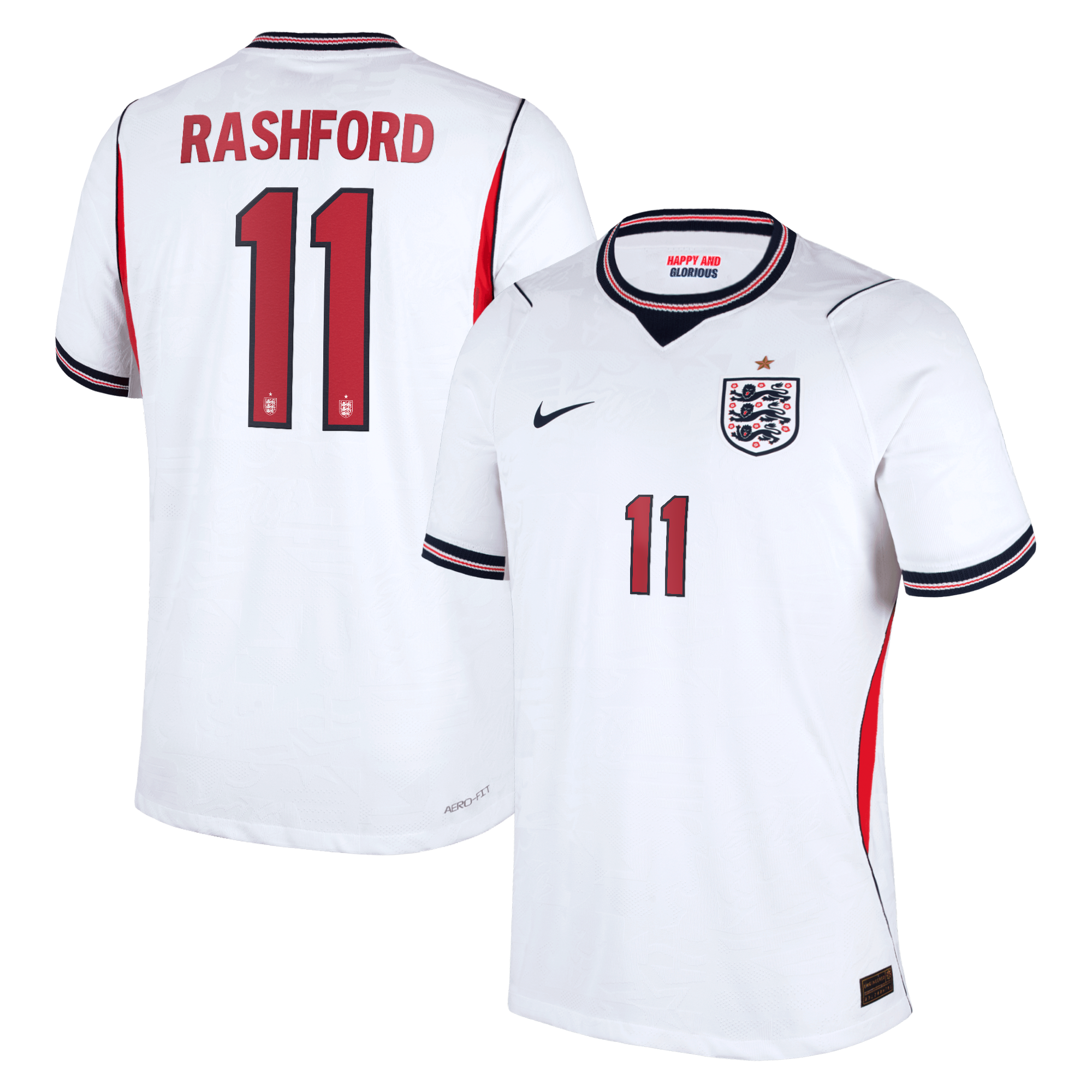 Maillot Domicile Match Angleterre Nike Aero-FIT 2026 avec flocage Rashford 11