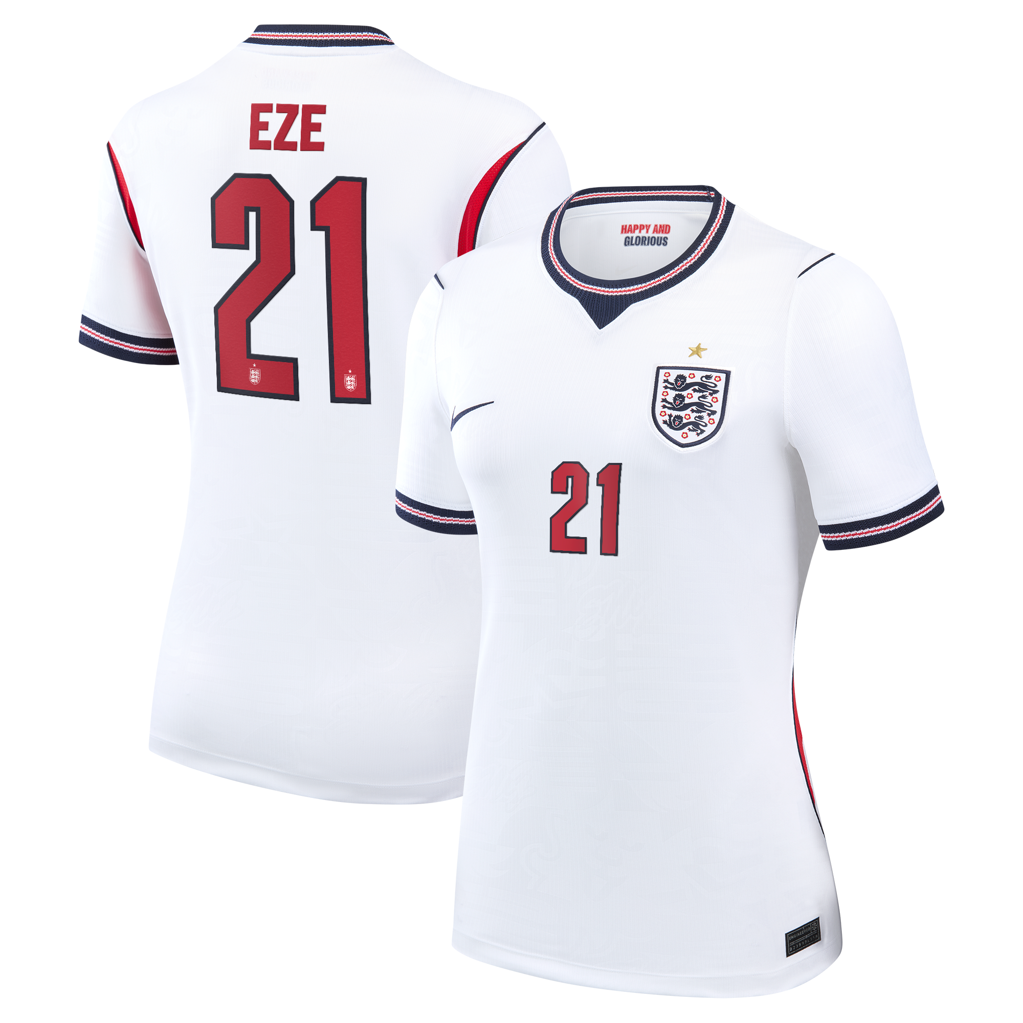 Maillot Domicile Stadium Angleterre Nike 2026 - Femme avec flocage Eze 21