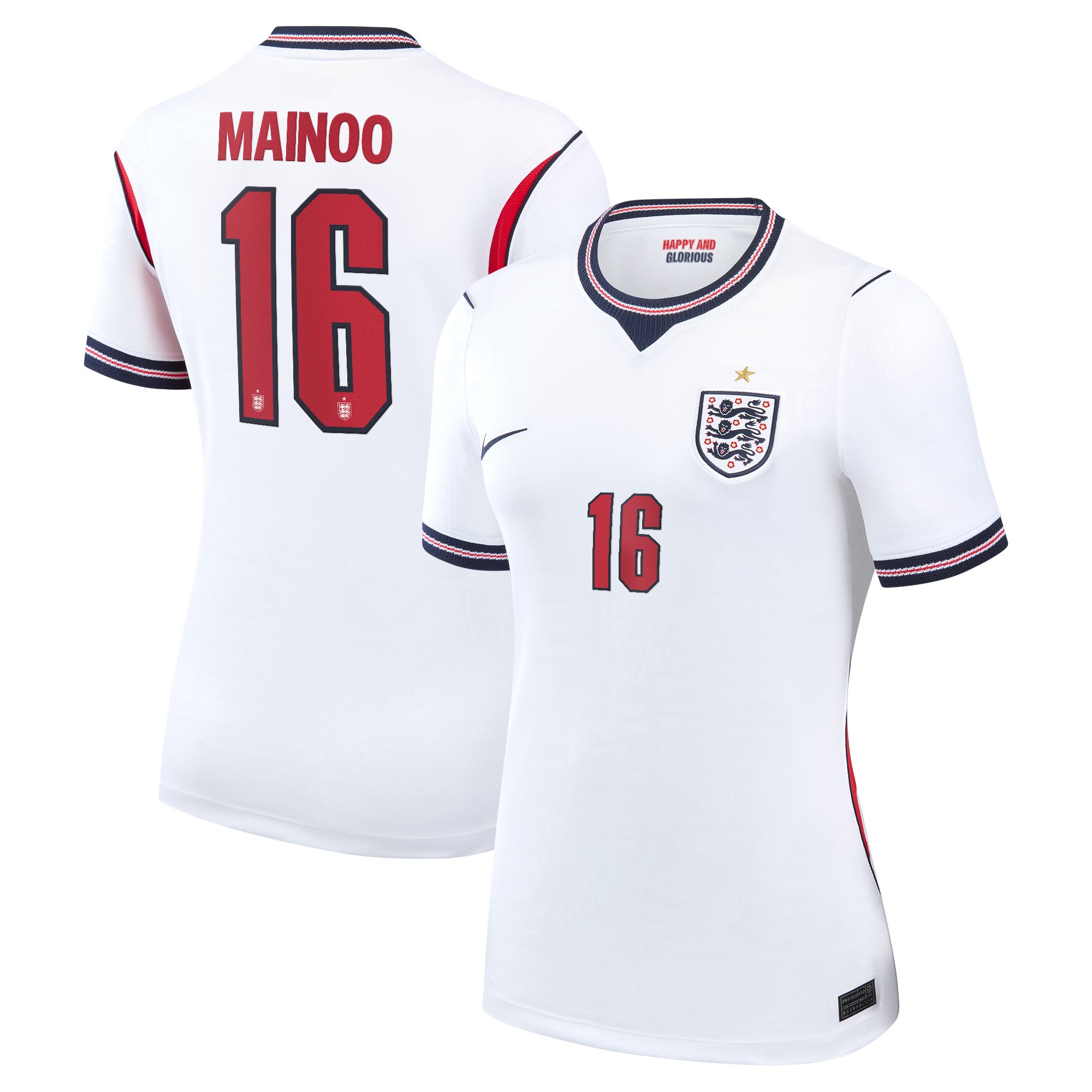 Maillot Domicile Stadium Angleterre Nike 2026 - Femme avec flocage Mainoo 16