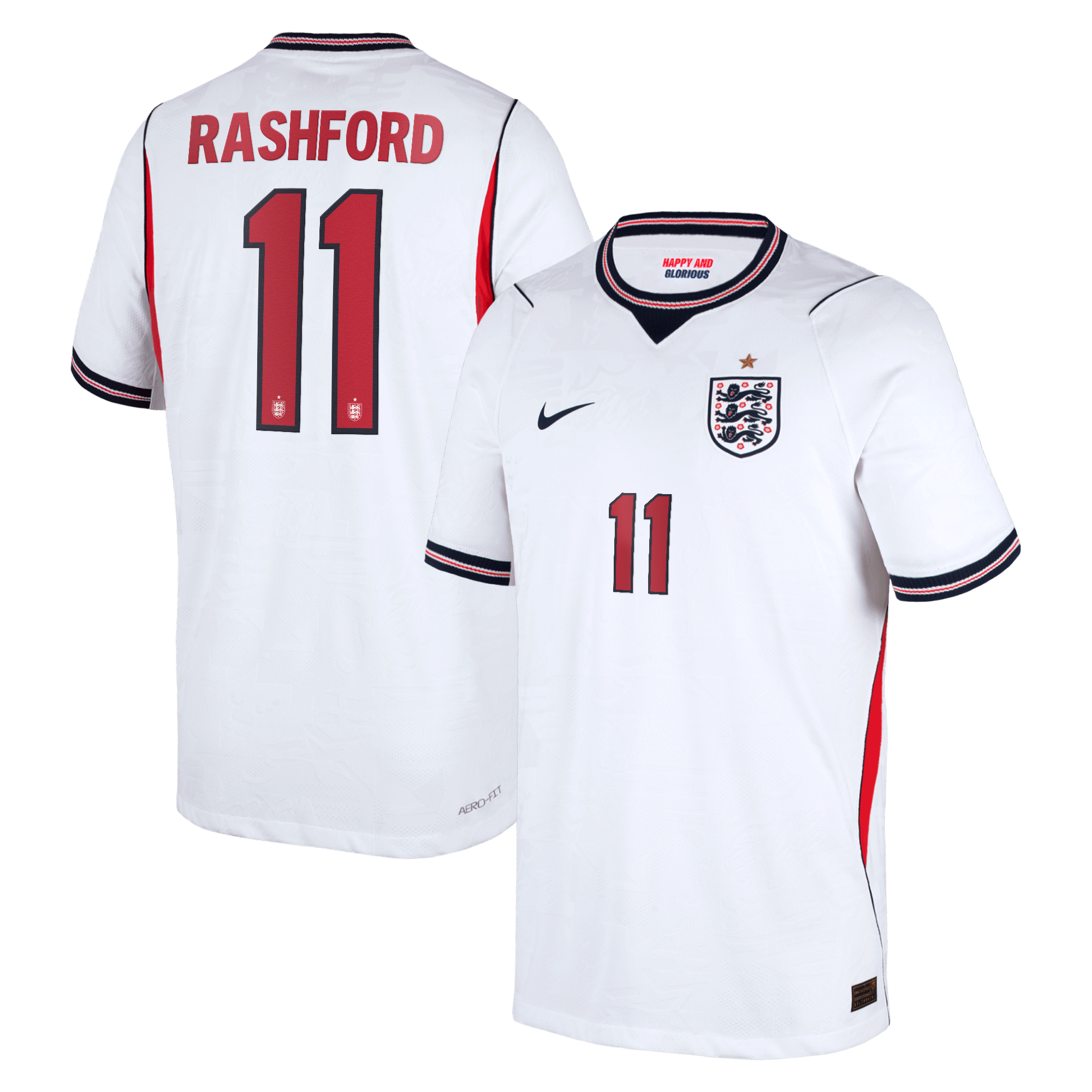 Camiseta Nike Aero-FIT Match de la 1ª equipación del Inglaterra 2026 - Niños dorsal Rashford 11: retailer-supplied image