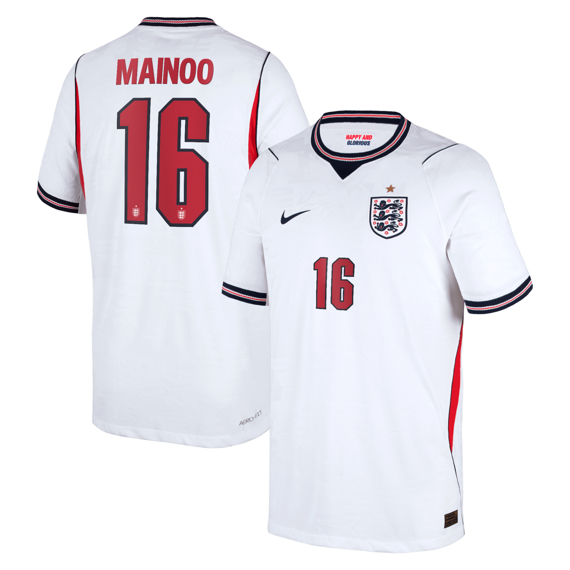 Maillot Domicile Match Angleterre Nike Aero-FIT 2026 - Enfant avec flocage Mainoo 16