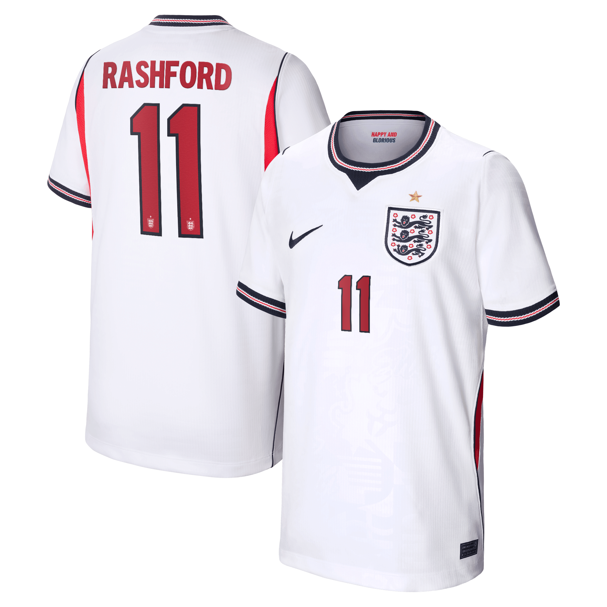 Maillot Domicile Stadium Angleterre Nike 2026 - Enfant avec flocage Rashford 11