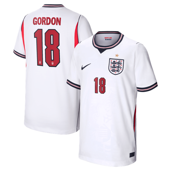 Maillot Domicile Stadium Angleterre Nike 2026 - Enfant avec flocage Gordon 18