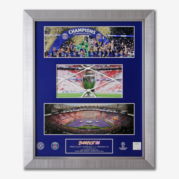 Edition Limitée - Cadre PSG avec filet de but de la Finale Budapest 2026 - 50 x 40 cm