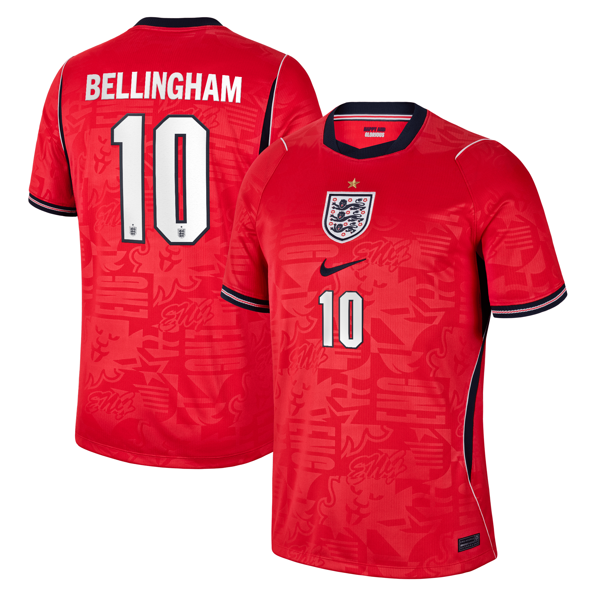 England Nike Stadium Auswärtstrikot 2026 mit Aufdruck Bellingham 10: retailer-supplied image